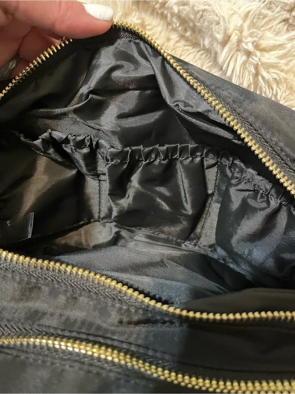 Black Nylon Chanel Toiletry Bag with Gold Hardware